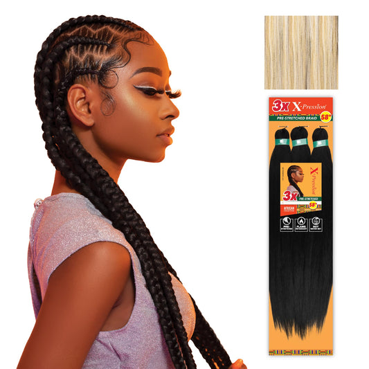 Sensationnel Xpression prestretched braiding hair - 3x xpression 58-inch kanekalon flame retardant smooth yaki braid - 3x x-pression 58 inch (1 pack, M4/27/613)