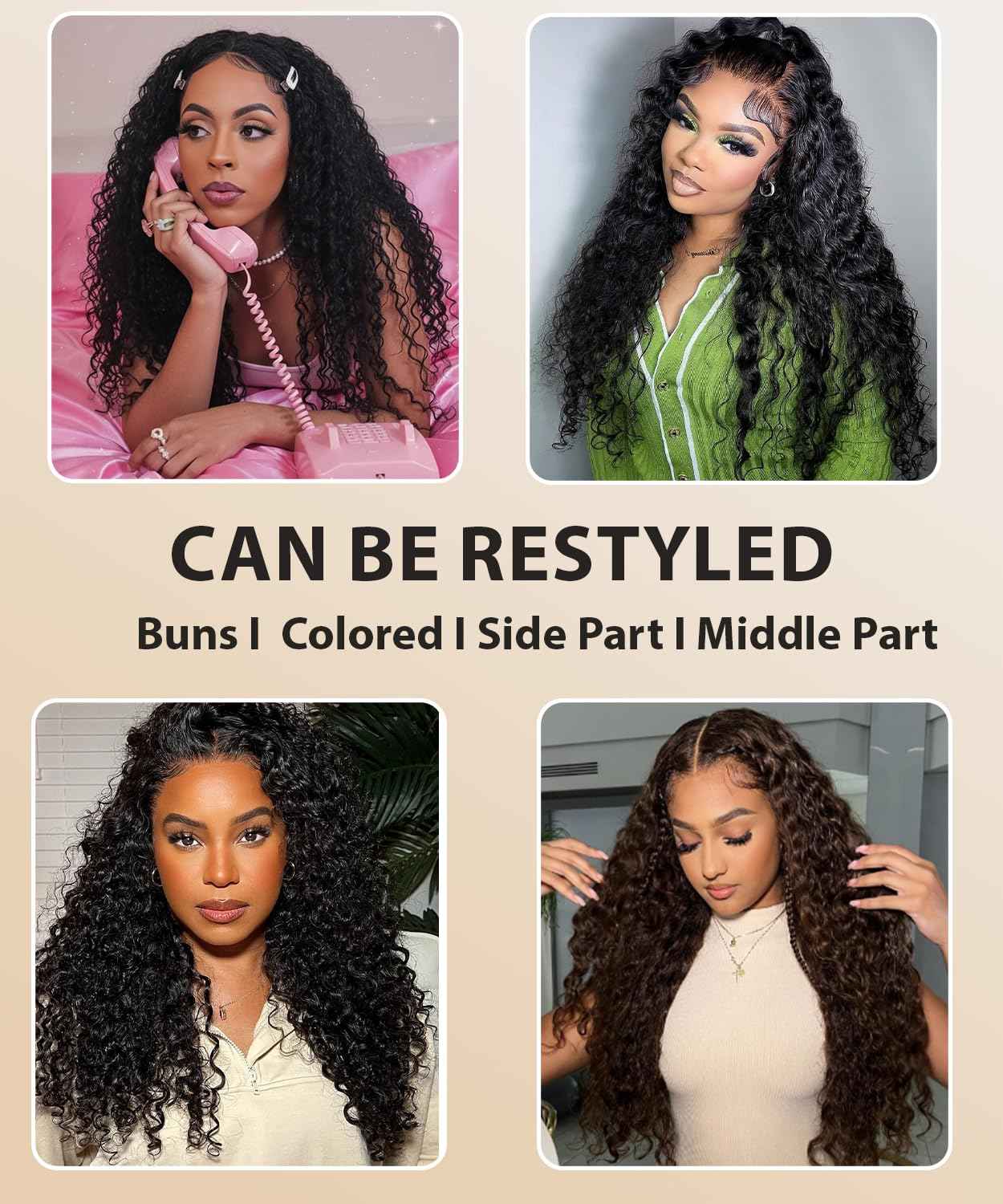Curly I Tip Hair Extensions Human Hair Water Wave Cold Fusion Itip Flawless Microlinks Hair Extensions Invisible Blends Naturally Individual Strands for Black Women 50G 20Inch Black
