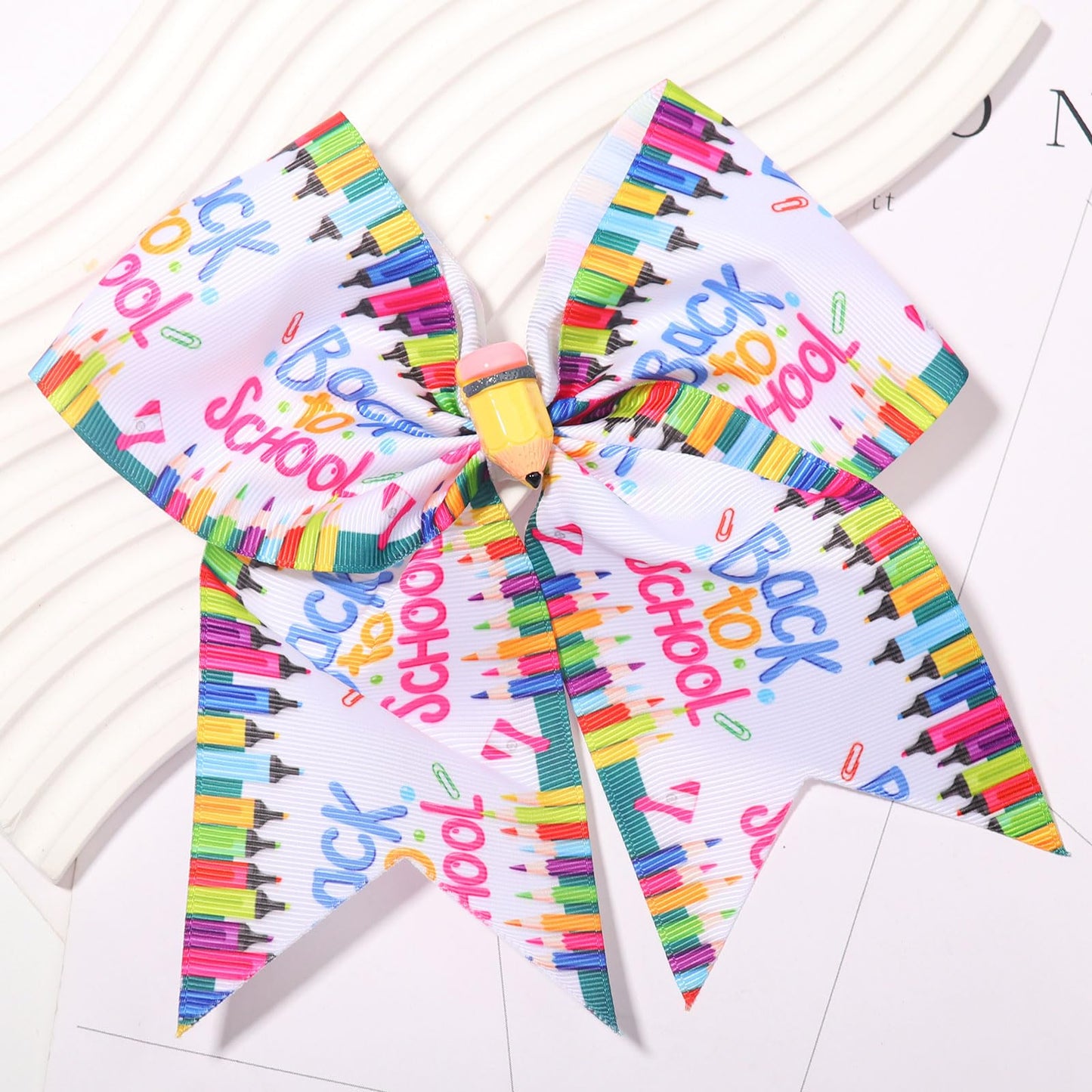 School Bows for Girls Teacher, School Hair Accessories School Bows Ribbon for Girls Teacher Hair Accessories, Fashionable Girls Accessories - Durable Alligator Clips for Back to School Styling