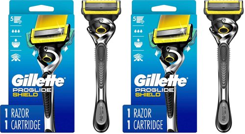 Gillette ProGlide Shield Men’s Razor Handle + 1 Blade Refill, Shields Against Skin Irritation (Packaging May Vary) (Pack of 2)