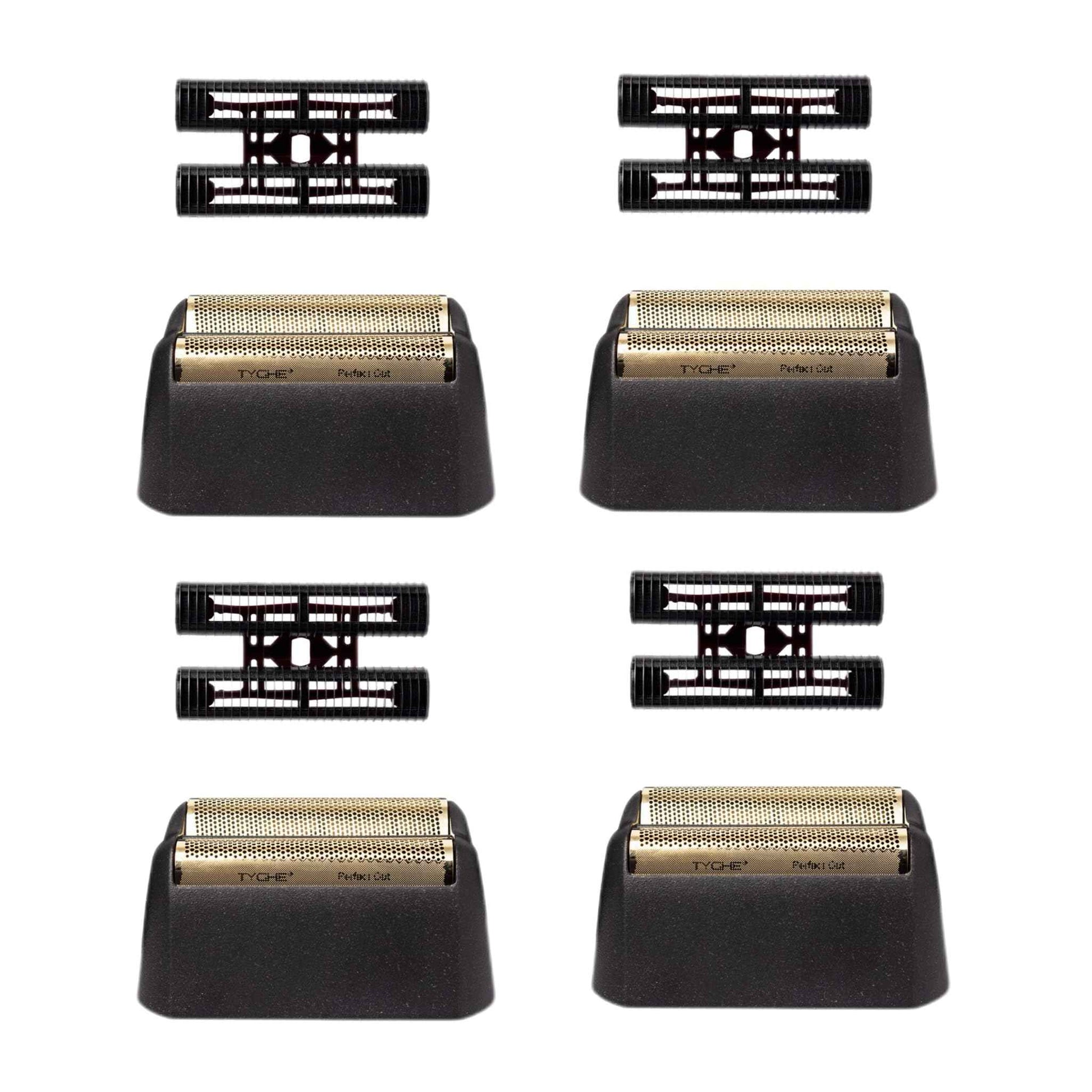 Replacement Foil Professional 5 Star Series Finale Shaver Shaper Super Close and Cutter Bar Assembly Compatible with Wahl Shaver Foil Model 7043-100,7031-100 Replacement Heads(4 Pack Gold)