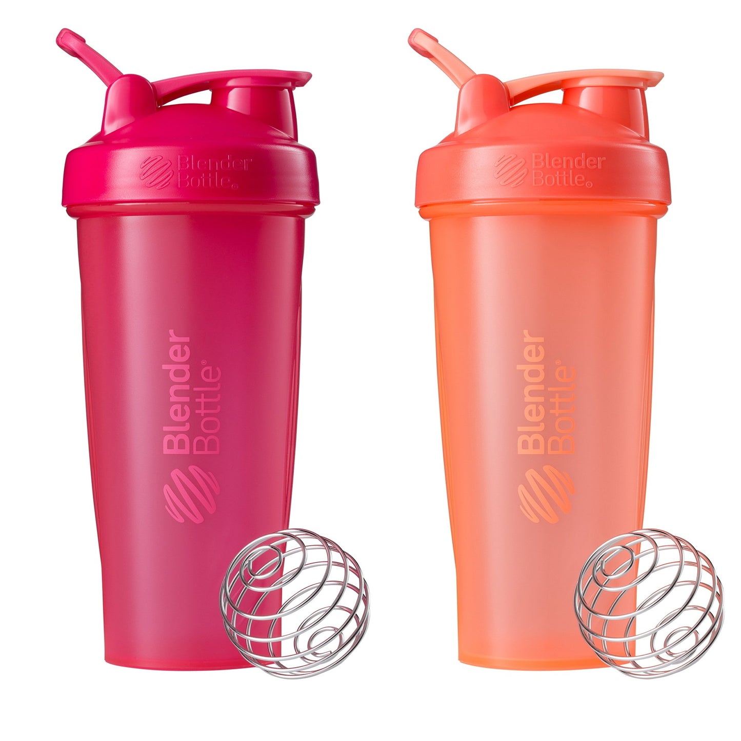 BlenderBottle 2-Pack 28-Ounce Classic Shaker Bottles for Protein Shakes and Pre Workout, Moss/Moss and Navy/Navy and All Pink and Coral