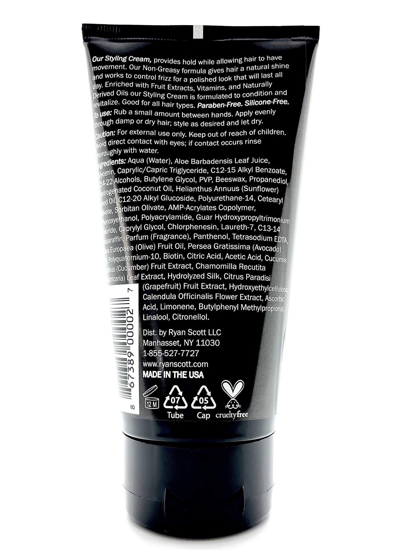 Ryan Scott Non Greasy Styling Cream Enriched with Fruit Extracts, Vitamins, and Natural Oils. Formulated to Hold and Condition. Aloe, Cucumber, & Grapefruit Fragrance, 5.1 fl. oz.