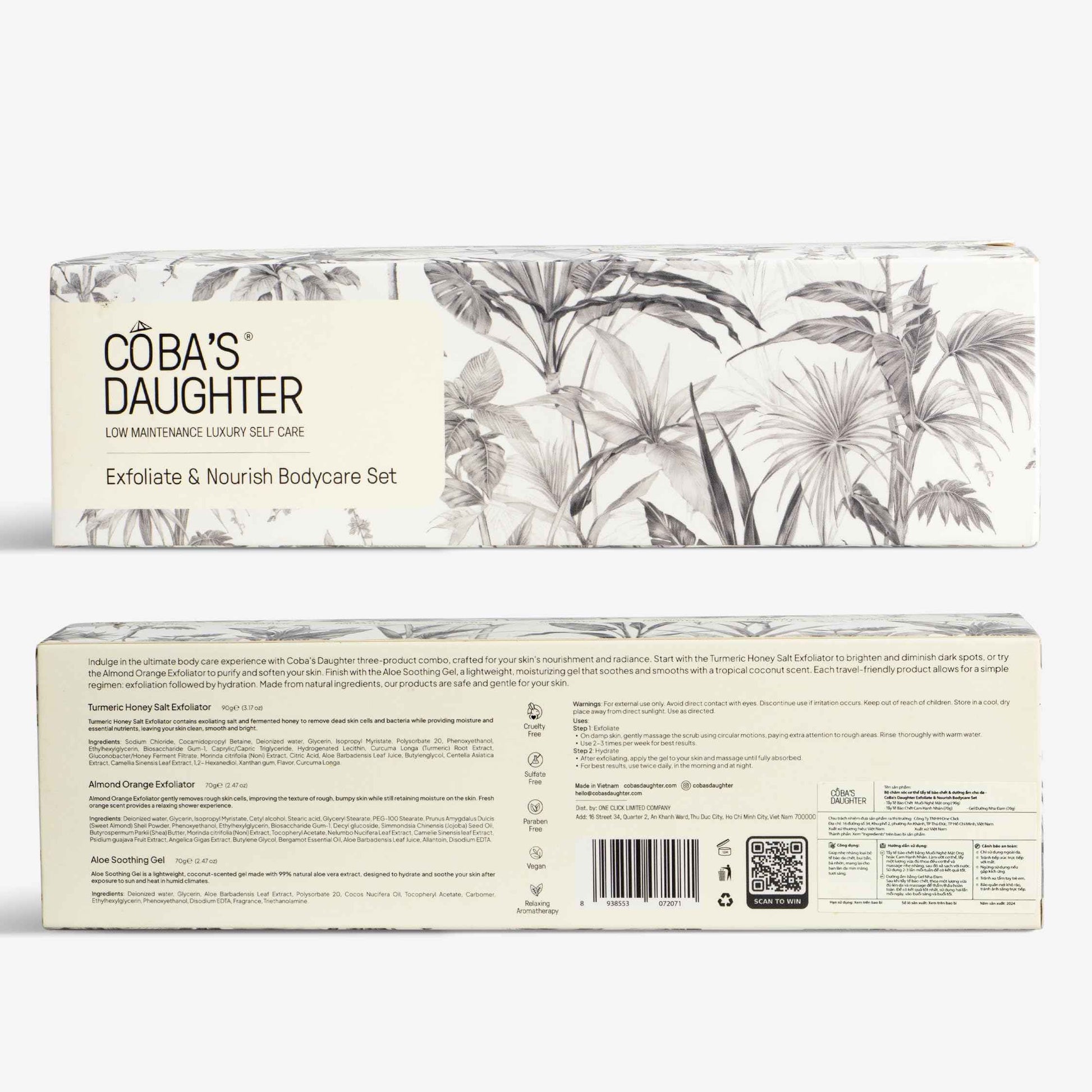 COBA'S DAUGHTER Luxury Spa Gift Set – 3-Piece Mini Body Scrub Trio with Honey Turmeric, Almond Orange & Aloe Vera – Travel Size Self-Care Gift for Holiday, Christmas, Birthday, Wedding Favor