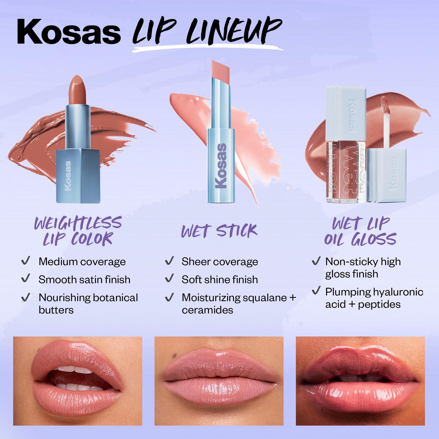 Kosas Weightless Lip Color Nourishing Satin Lipstick - High Impact Lip Color with Clean Formula - Comfy Feel & Soft Finish - Subconscious