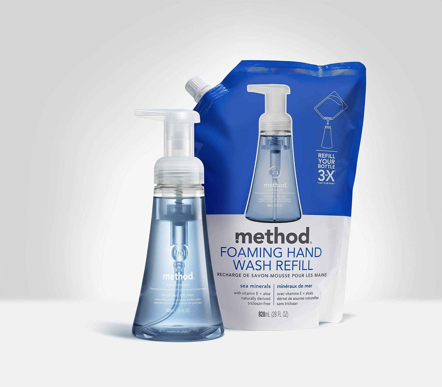 Method Foaming Hand Wash Refill Pouch, Sea Minerals, 28 Fl Oz (Pack of 3)