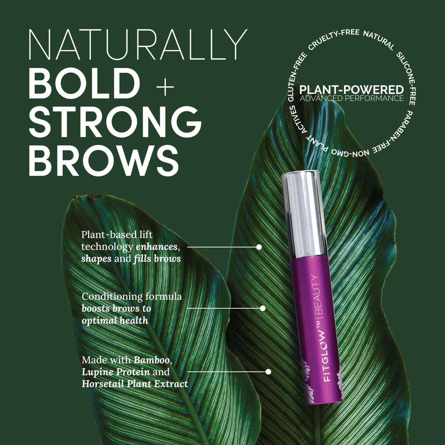 Fitglow Beauty - Natural Plant Protein Brow Gel | Vegan, Woman-Owned Clean Beauty (Taupe Blonde)