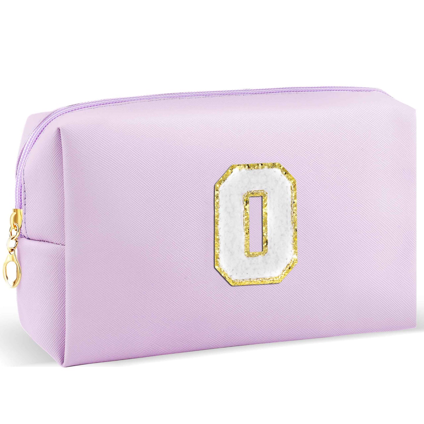 URSKYTOUS Gifts for Girls Initial Makeup Bag Personalized Cosmetic Bag with Zipper Cute Travel Toiletry Bag Waterproof PU Preppy Makeup Pouch Birthday Gift for Teen Girls Women(Purple O)