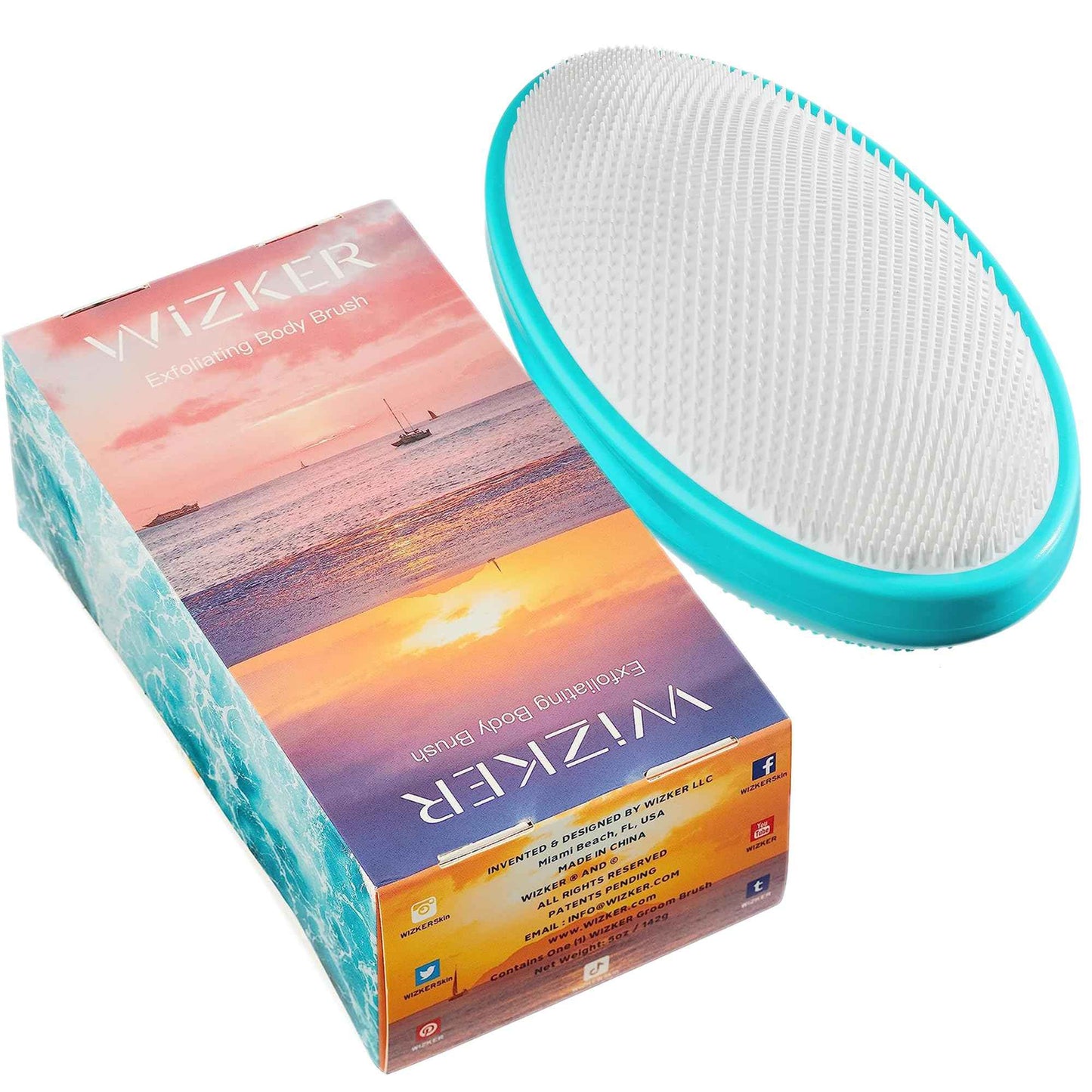 WIZKER Premium Ingrown Hair Exfoliating Brush for Sensitive Skin, Couple’s Edition Removes Razor Bumps, Reduces Shaving Irritation, Waxing, Laser – Waterproof, No Mold