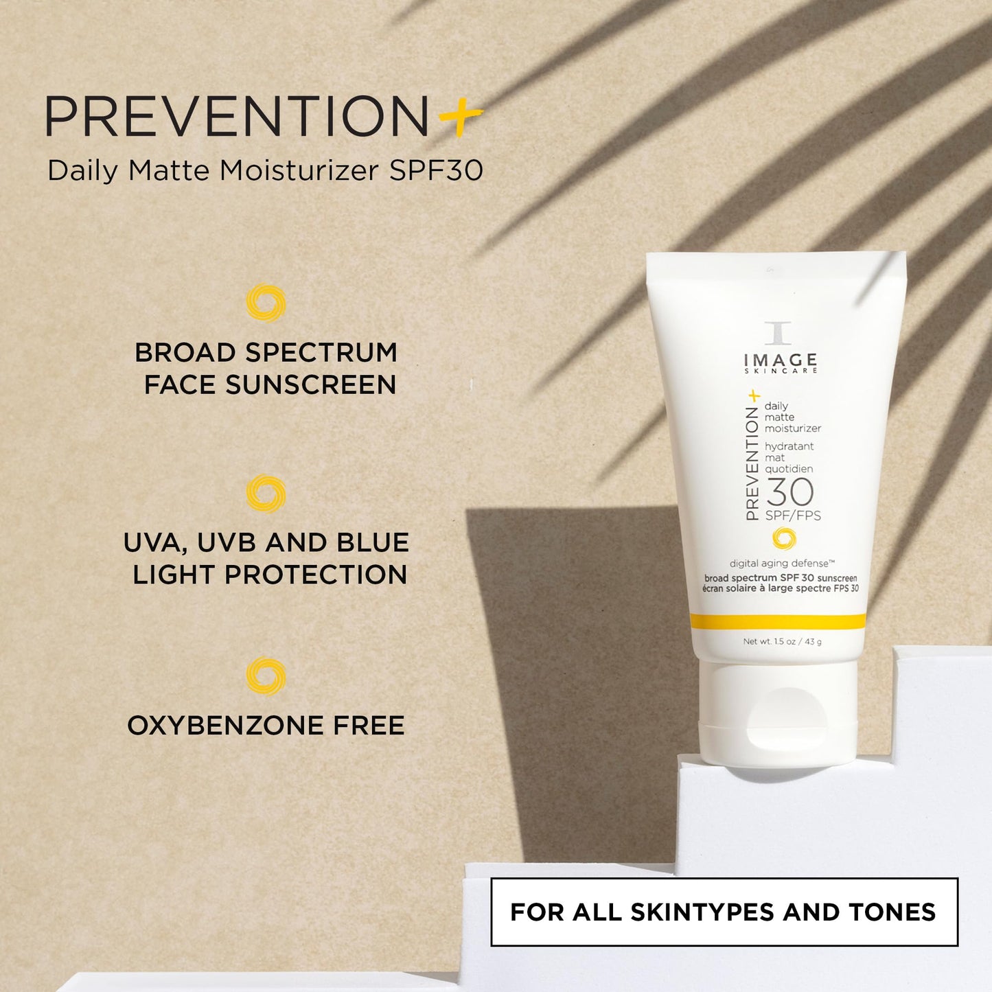 IMAGE Skincare, PREVENTION+ Daily Matte Moisturizer SPF 30, Zinc Oxide Mattifying Face Sunscreen Lotion, Discovery Size, Amazon Exclusive, 1.5oz