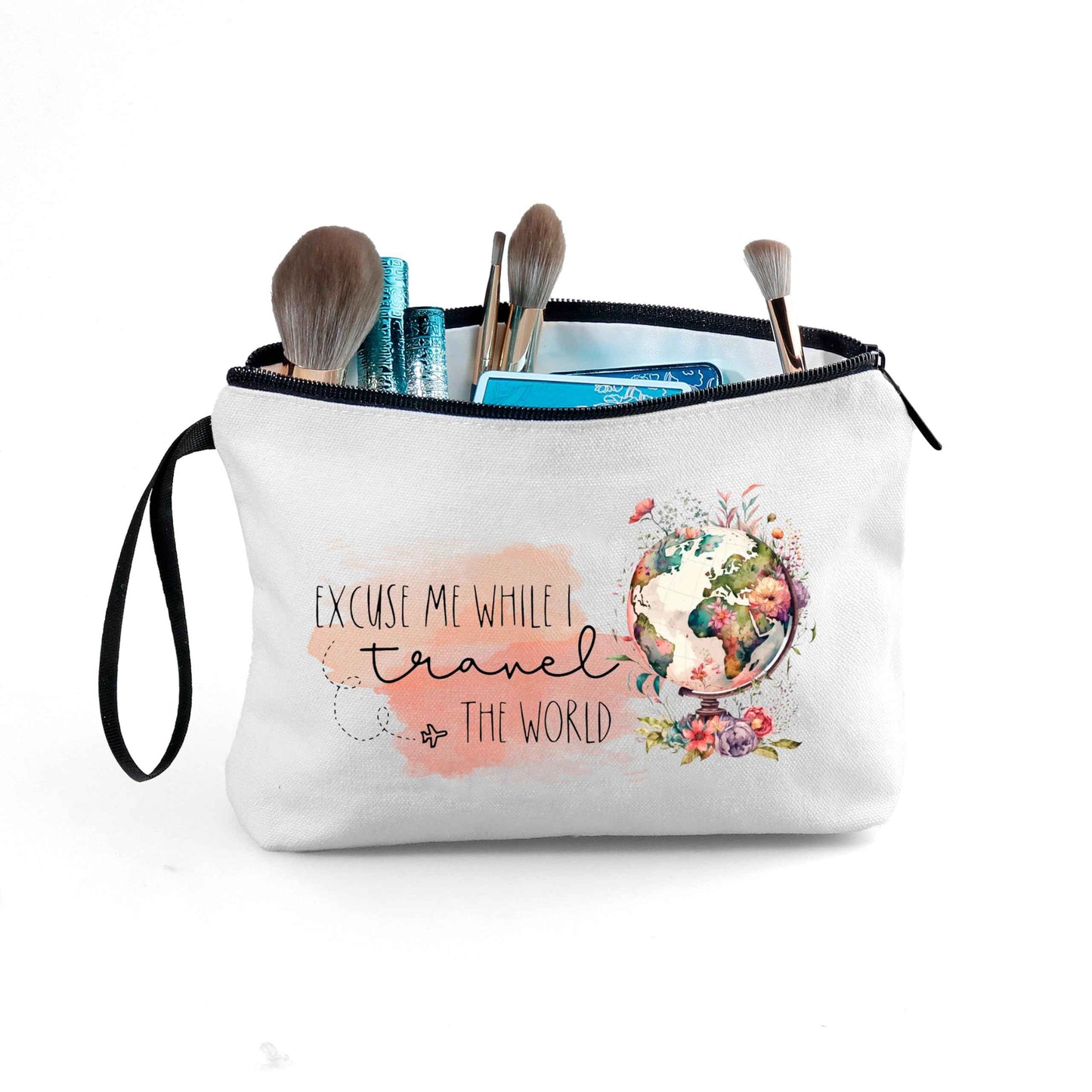 KONSOM Travel Gifts for International Travelers Women Female Friend Daughter Mom Sister Cosmetic Makeup Bag Organizer Christmas Birthday