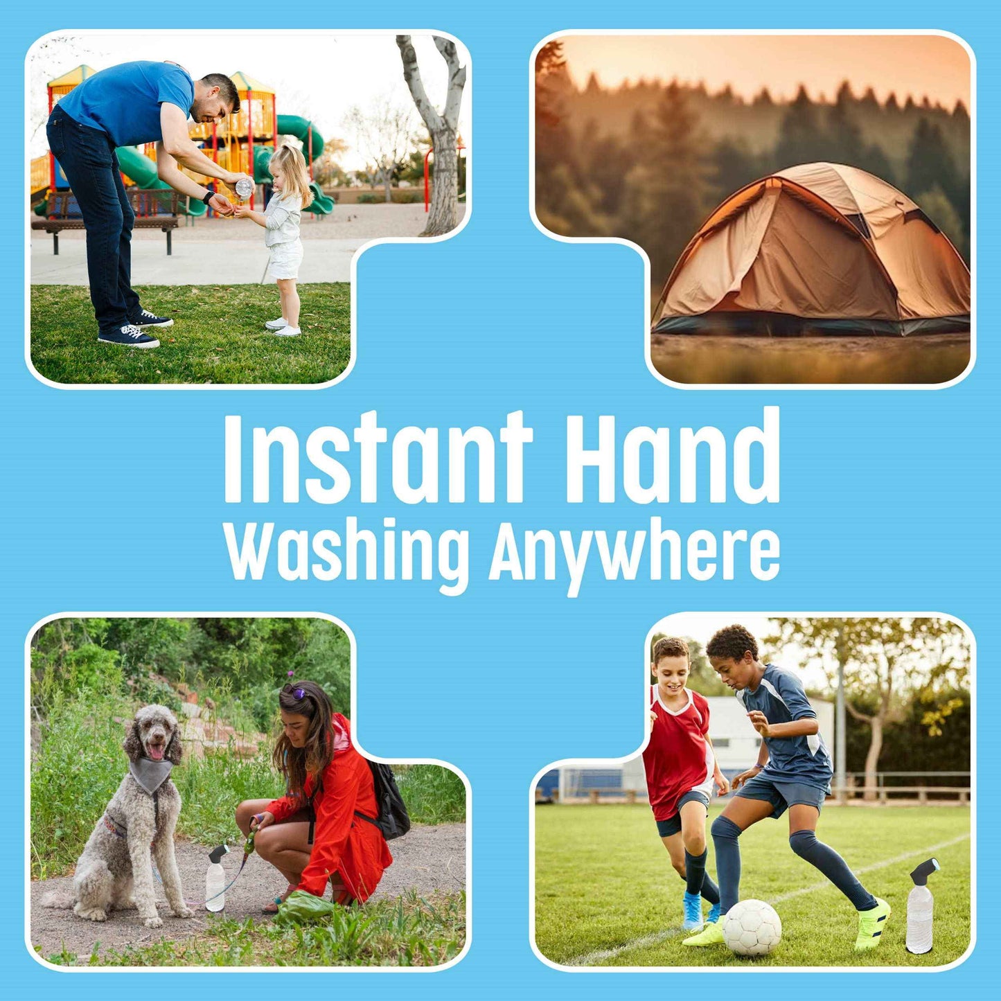 Suds2go Water Bottle Wash Refillable Caps 2-Pack, Portable Hand Washing Station with Foam Pump and Universal Foam Dispenser, As Seen on Shark Tank, Ideal for Outdoor and On-The-Go Use – Black