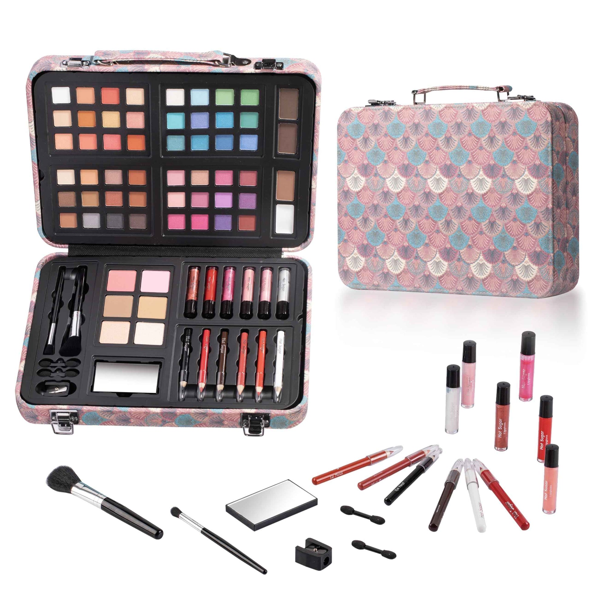 Hot Sugar Makeup Kit for Teenager Girls 10-12, All in One Beginner Makeup Kit for Women Full Kit, Teen makeup kit Cosmetic Gift Set on Birthday Christmas (Peacock)