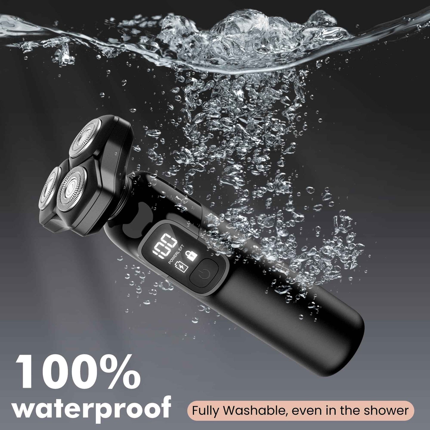 Electric Razor for Men Flynth 3-in-1 Cordless Shaver 3-Blade Rotary Shavers Wet/Dry for Beard Nose & Face, IPX7 Waterproof Fast Charge Travel Trimmer Grooming Set