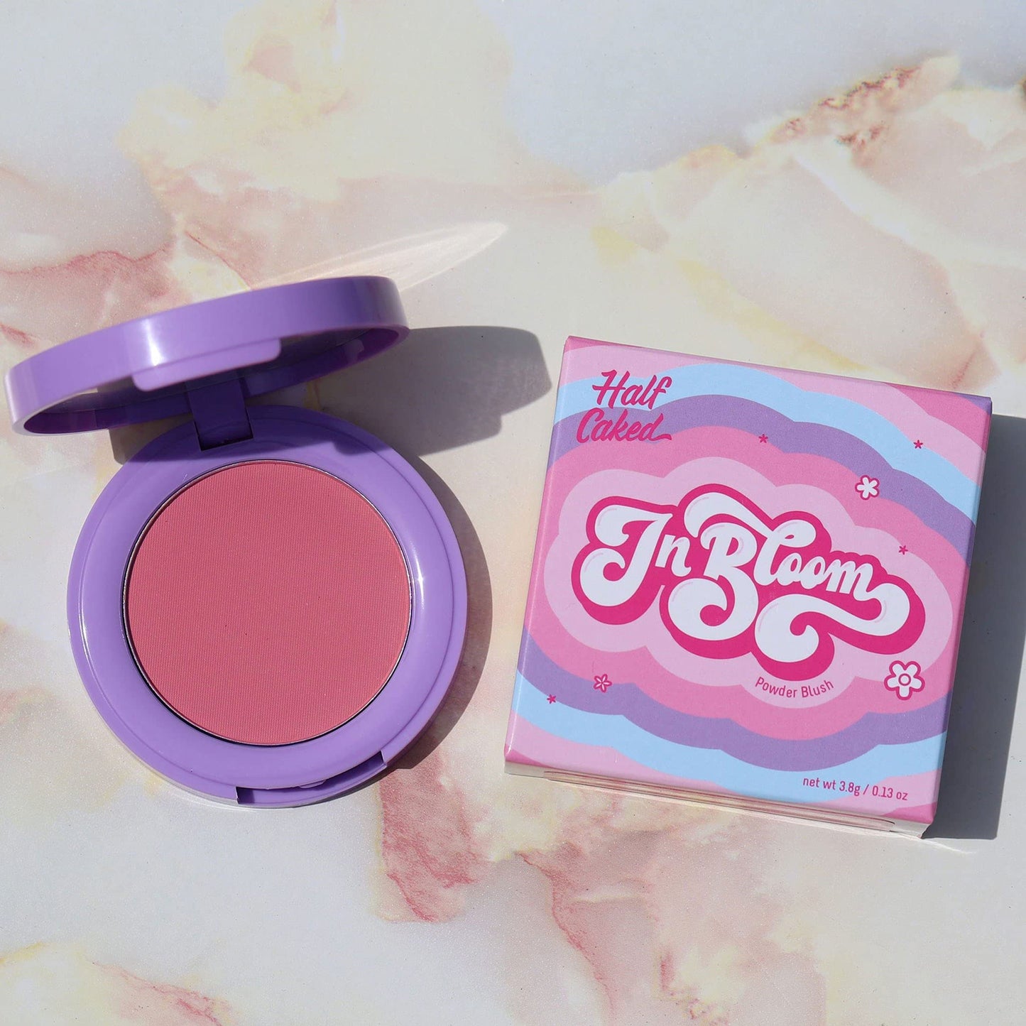 Half Caked In Bloom Powder Blush | vegan & cruelty-free, fragrance-free, highly pigmented, primer-infused | 3.8g (Soft Serve)