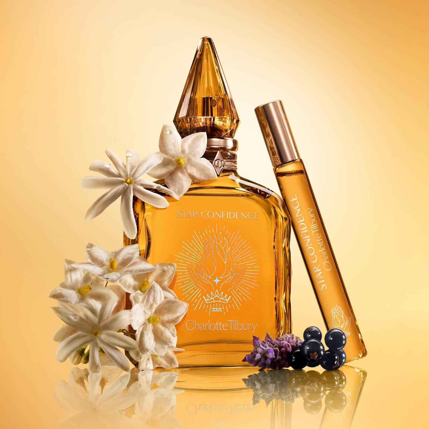 Charlotte Tilbury Star Confidence Eau De Parfum - Pheromone Enhancing Blackcurrant & Jasmine Fragrance with Natural Patchouli Oil - Long-Lasting Floral Woody Scent (10ml)