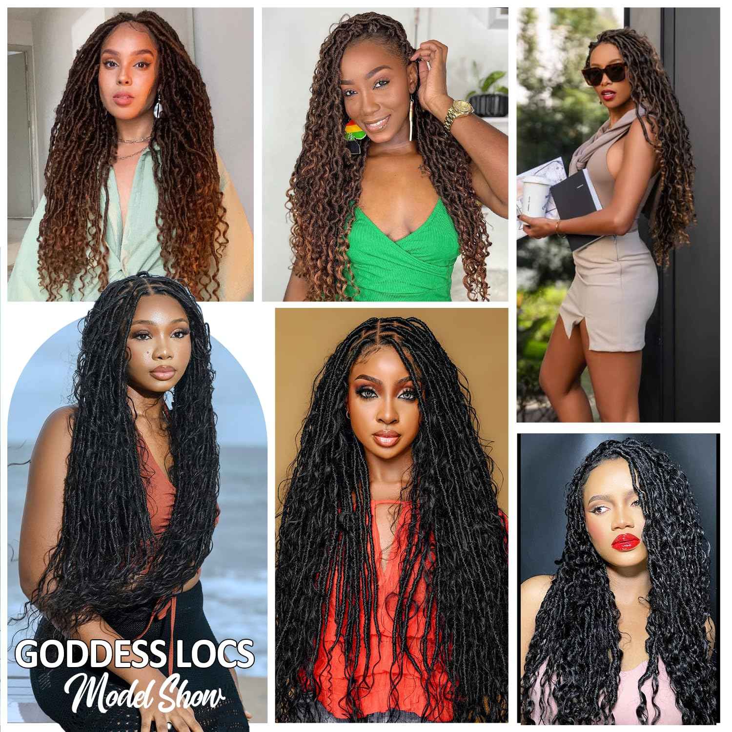 9 packs Boho Faux Locs Crochet Hair, 30 Inch, Honey Blonde Pre Looped Goddess Soft Locs Crochet Hair with Curly Ends, Bohemian River Locs for Black Women(27#, 30 Inch)