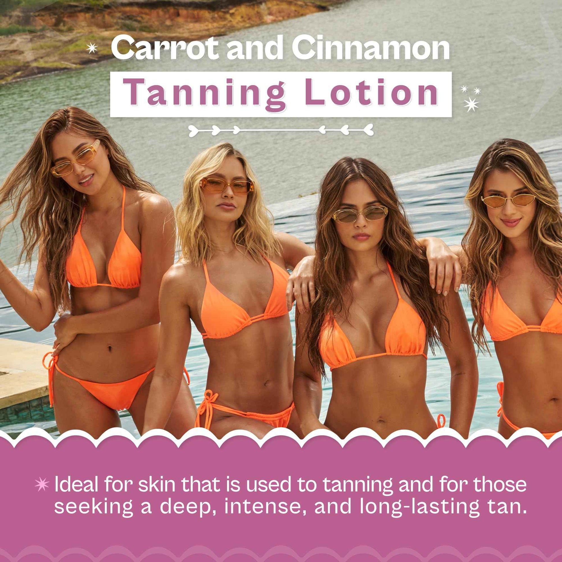 D'Luchi Carrot Tanning Oil with Cinnamon, Vitamin E & Collagen, High Natural Beta-Carotene Tanning Accelerator SPF 4 Suntan Oil, 8.45 Oz