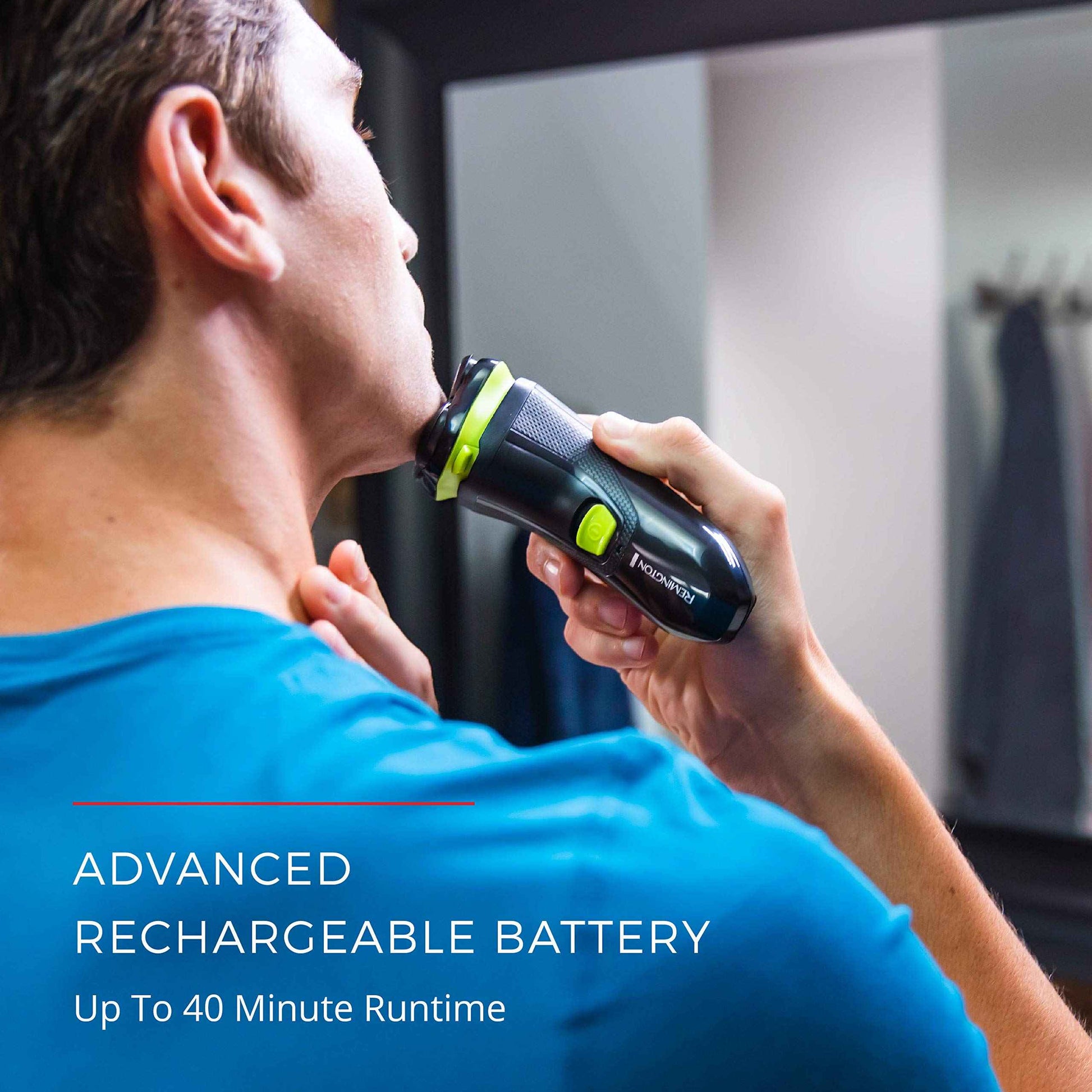 Remington Ultrastyle Rechargeable Rotary Shaver, Pr1320, Black/Neon Green