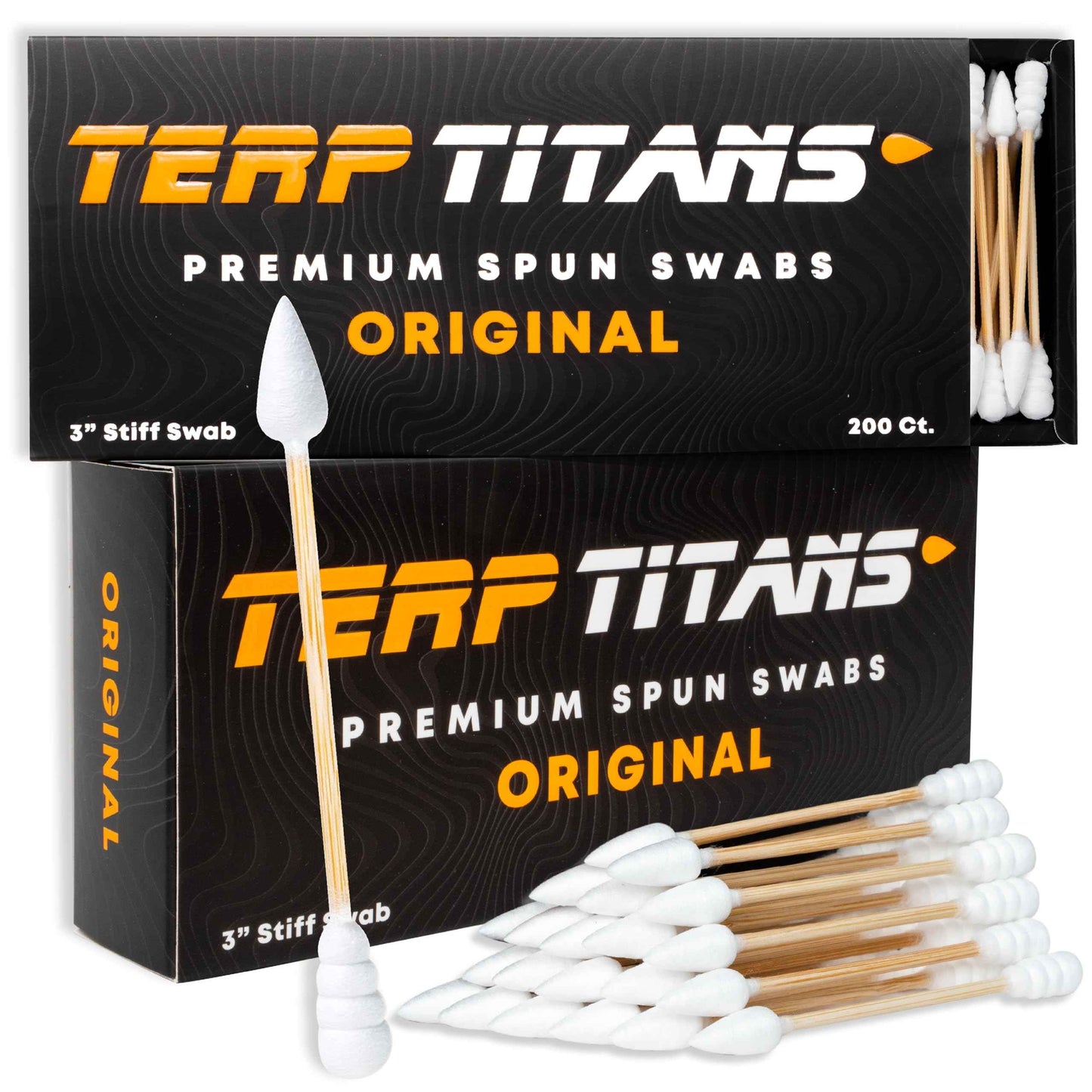 TerpTitans Original – Bamboo Cotton Swabs | Dual-Tip: Spiral for Maximum Absorption & Fine Point for Pinpoint Precision | Extra Strong, Lint-Free | 200 Count Box (800)