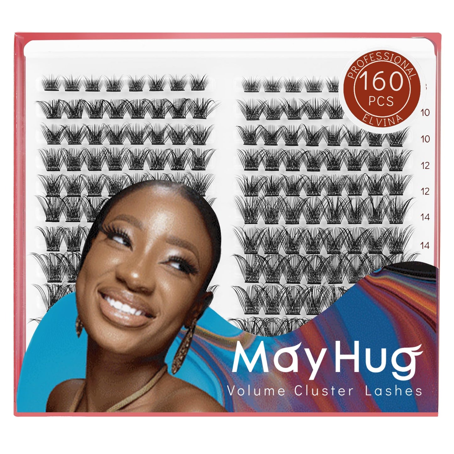 Mayhug Lash Clusters 160 PCs False Eyelashes Individual Lashes DIY Eyelash Extensions Wispy, Volume Eyelashes Extensions at Home