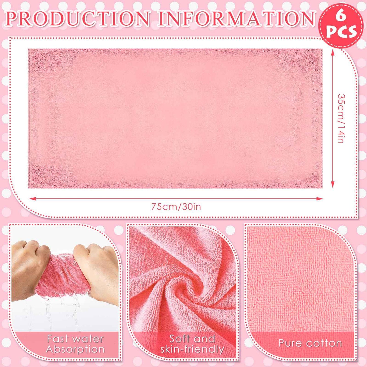 Patelai 6 Sets Kids Foot Spa Kit for Girl 12 x 12 x 4.3 Inch Foot Soaking Tub 14 x 30 Inch Hand Towels Washbasin Towels for Spa Party Sleepover Party Supplies(Pink)