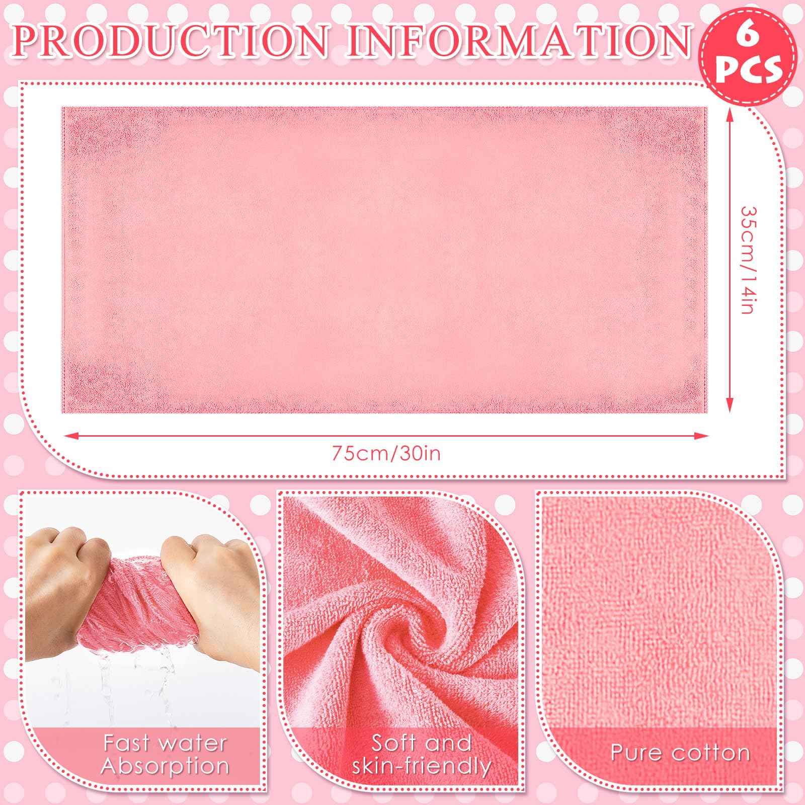 Patelai 6 Sets Kids Foot Spa Kit for Girl 12 x 12 x 4.3 Inch Foot Soaking Tub 14 x 30 Inch Hand Towels Washbasin Towels for Spa Party Sleepover Party Supplies(Pink)
