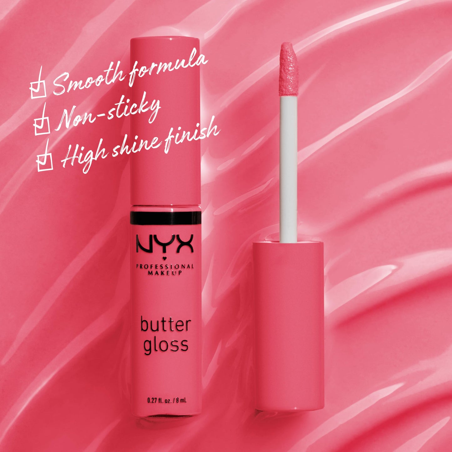 NYX PROFESSIONAL MAKEUP Butter Gloss, Non-Sticky Lip Gloss - Peaches & Cream (Pink Coral)