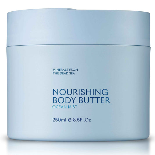 SEACRET OCEAN MIST BODY BUTTER: Hydrating Body Moisturizer Cream with Shea and Cocoa Butter, Vitamins E & C, and Dead Sea Minerals for All Skin Types, 8.5 FL. OZ, Ocean Mist