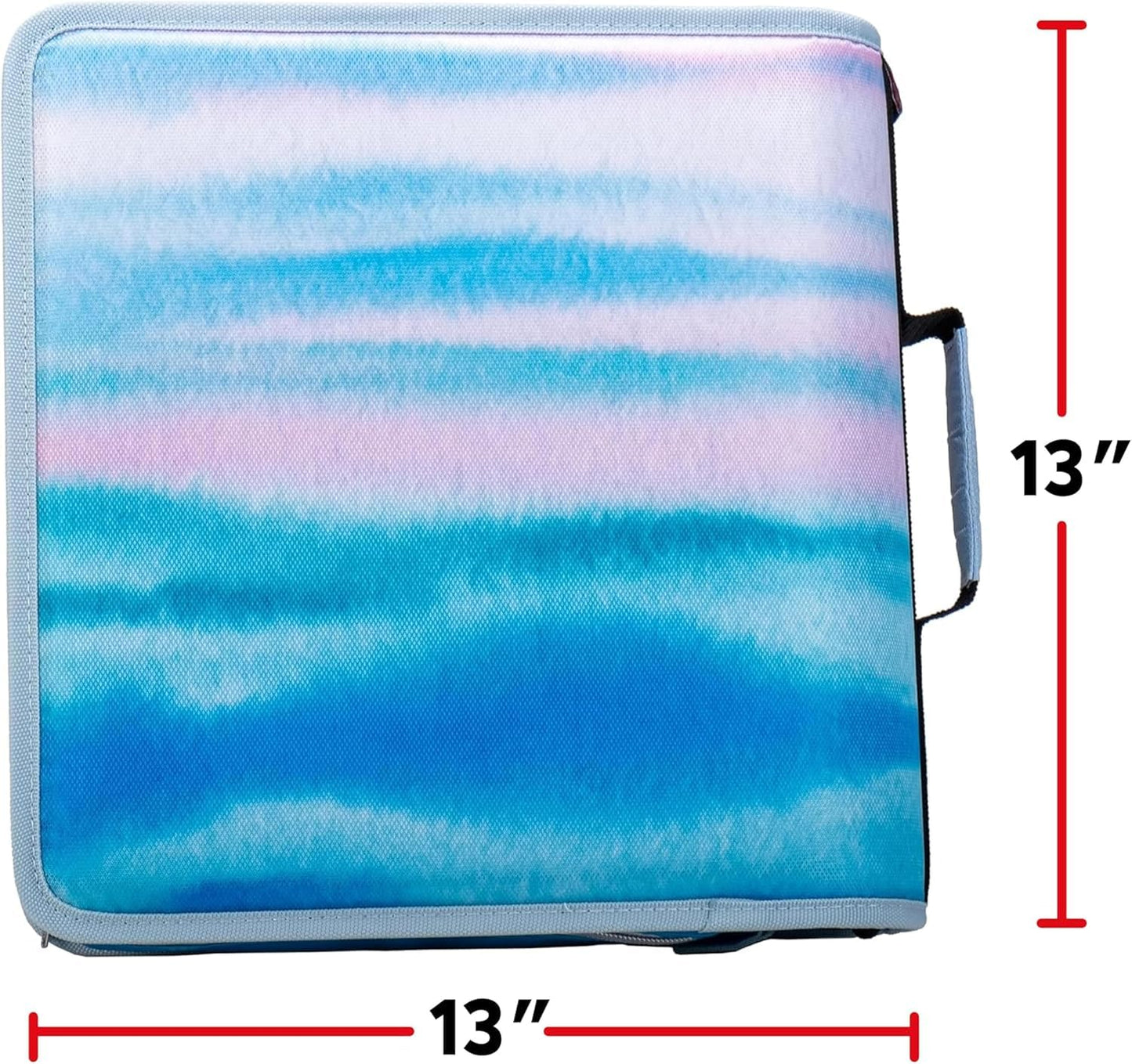 Case-it The Mighty Zip Tab Zipper Binder - 3 Inch O-Rings - 5 Color Tab Expanding File Folder - Multiple Pockets - 600 Sheet Capacity - Comes with Shoulder Strap, D-146 Watercolor Sky