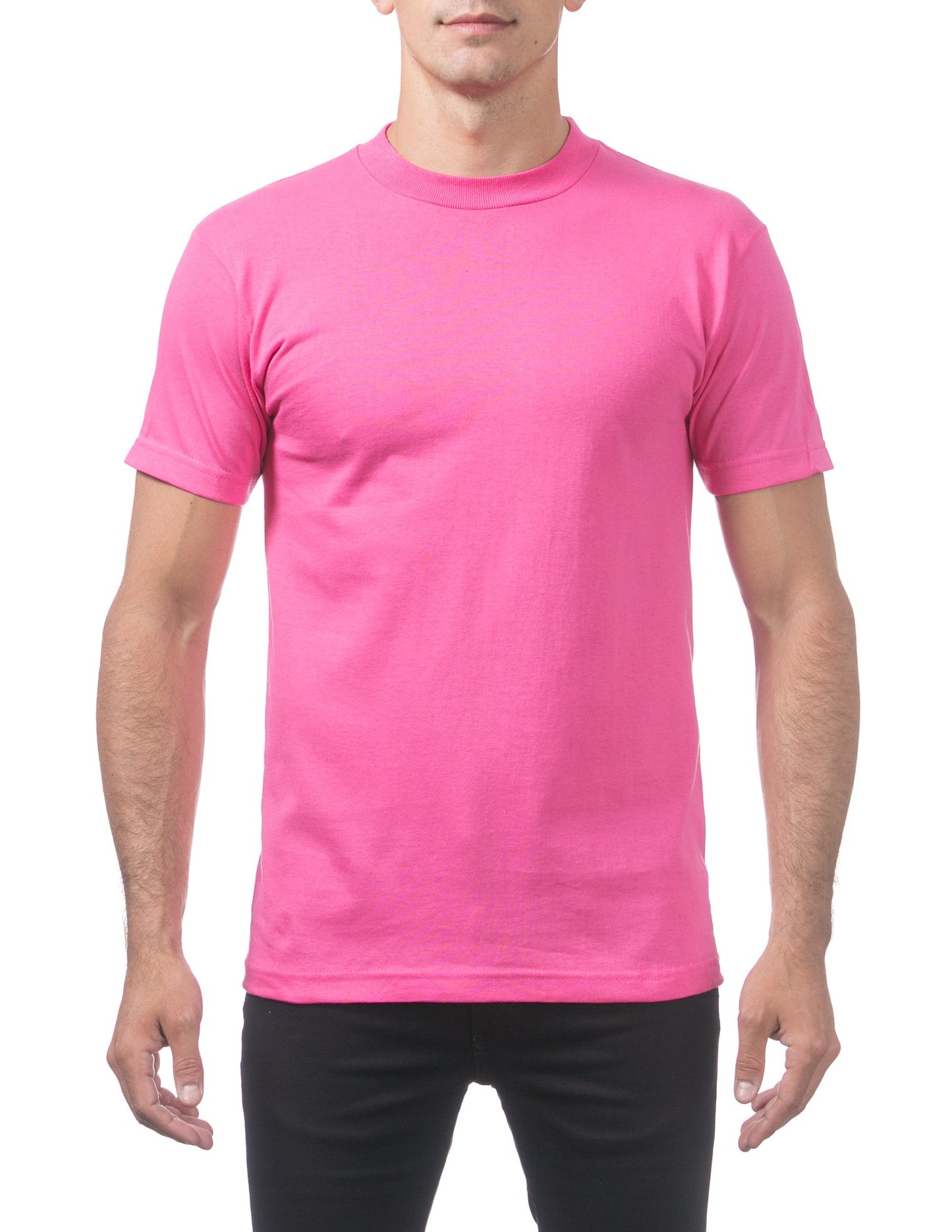 Pro Club Men's Comfort Cotton Short Sleeve T-Shirt, Hot Pink, X-Large