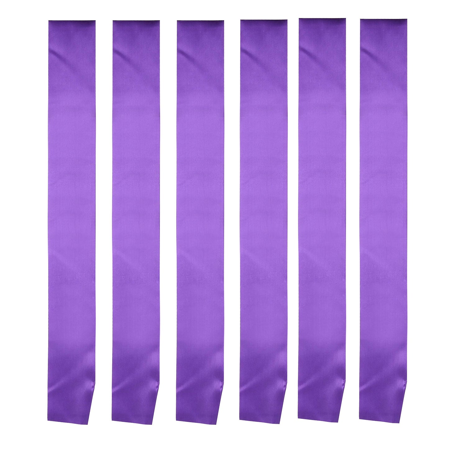 I-MART Pack of 6 Blank Satin Sash, Princess, Beauty Queen, Homecoming, Winner, Mayor, Make Your Own Pins, Party Plain Pageant Sashes, Purple