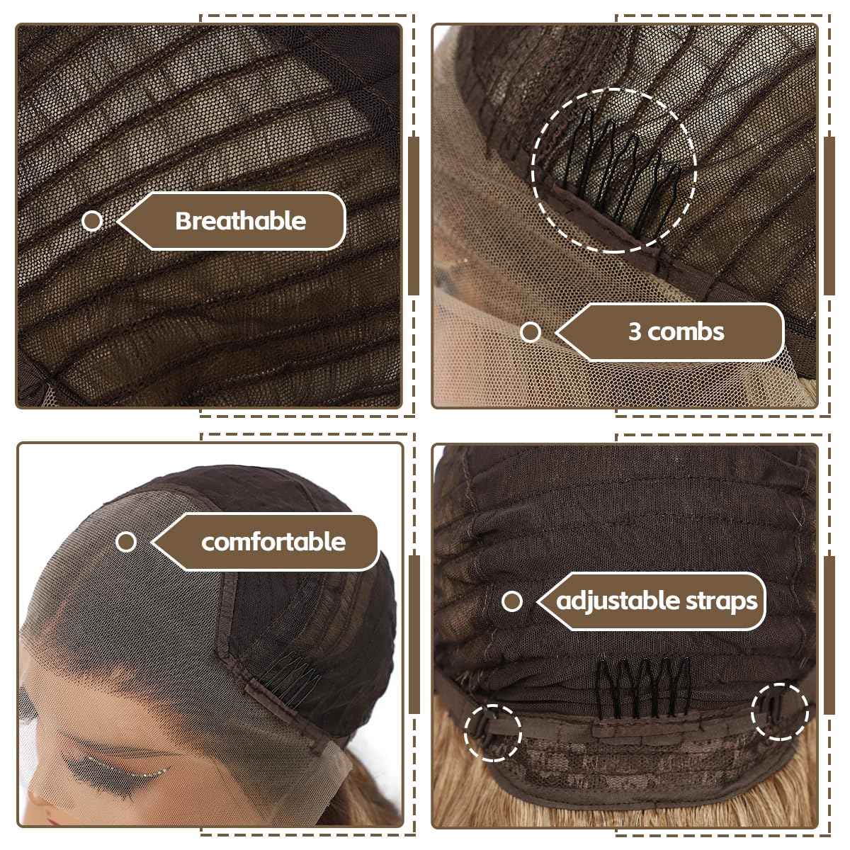 BABEHERS Blonde Lace Front Wig for Women 13x4 Body Wave Synthetic Wigs with Ombre Blonde Tips Pre-plucked Long Wavy 150% Density Heat Resistant Hair Daily Party Use 26 Inch