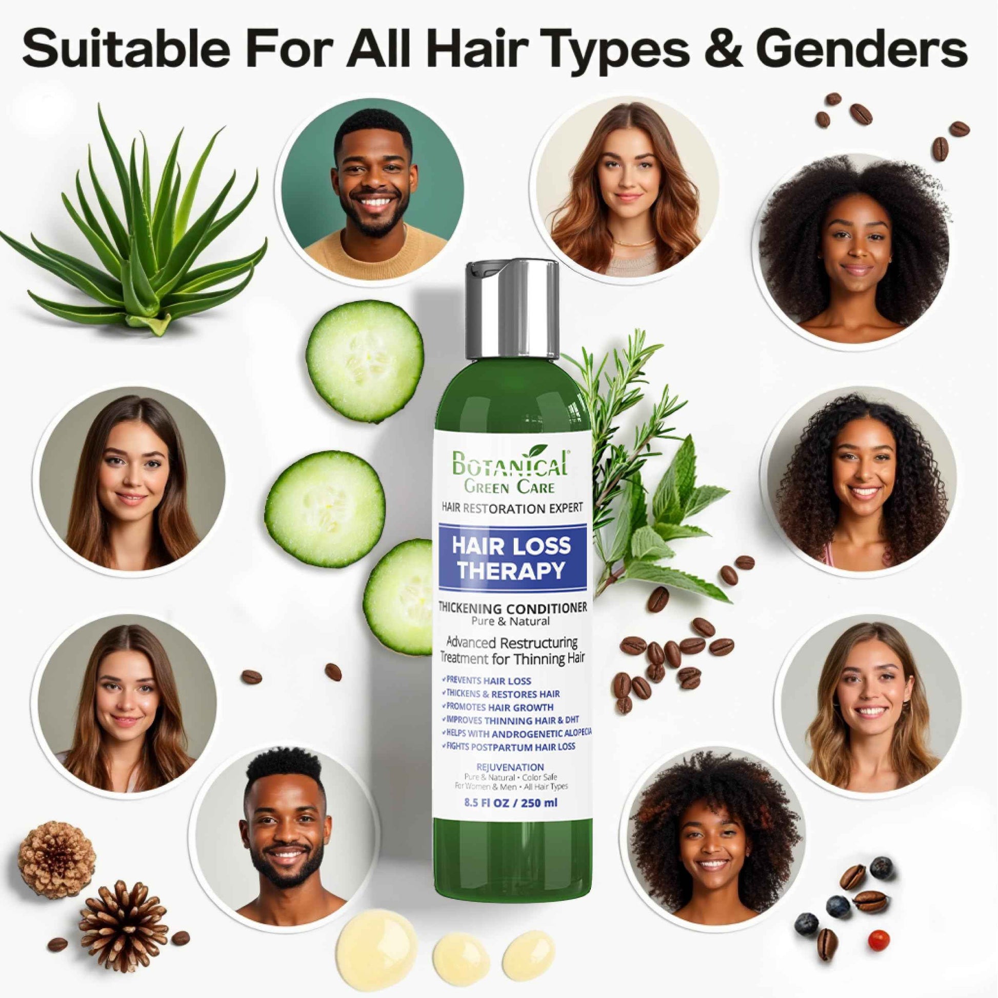 Botanical Green Care Thickening & Volumizing Conditioner for Thinning Hair, Hair Growth Conditioner, Hair Strengthening, Color Safe Products