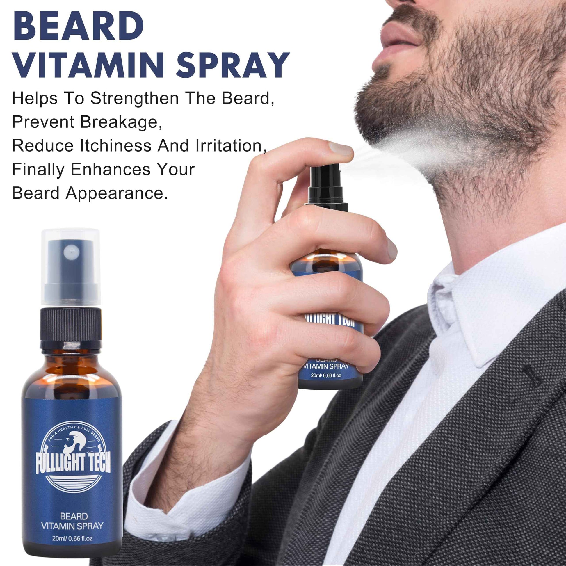 Beard Care Kit for Men-Nourish Soften Grooming Patchy Beard W/Vitamin Spray,Mustache Oil,Balm, Wash,Boar Bristle Brush,Wooden Comb,Scissors,Valentines Fathers Gifts for Men Dad Him Husband Boyfriend