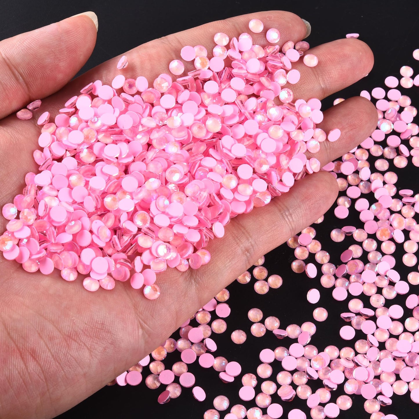 Blinginbox Flatback Glass Rhinestones,Luminous Gems 1440pcs Non Hotfix Crystal Rhinestones for Nail Crafts Clothes Tumblers Face Makeup,Lt.Pink AB Luminous,SS20