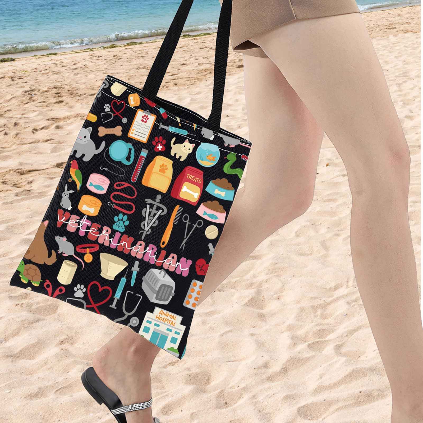 WZMPA Funny Veterinarian Cosmetic Bag Vet Tech Gift Veterinary Survival Kit Vet Appreciation Gift (Veterinarian-T BL)
