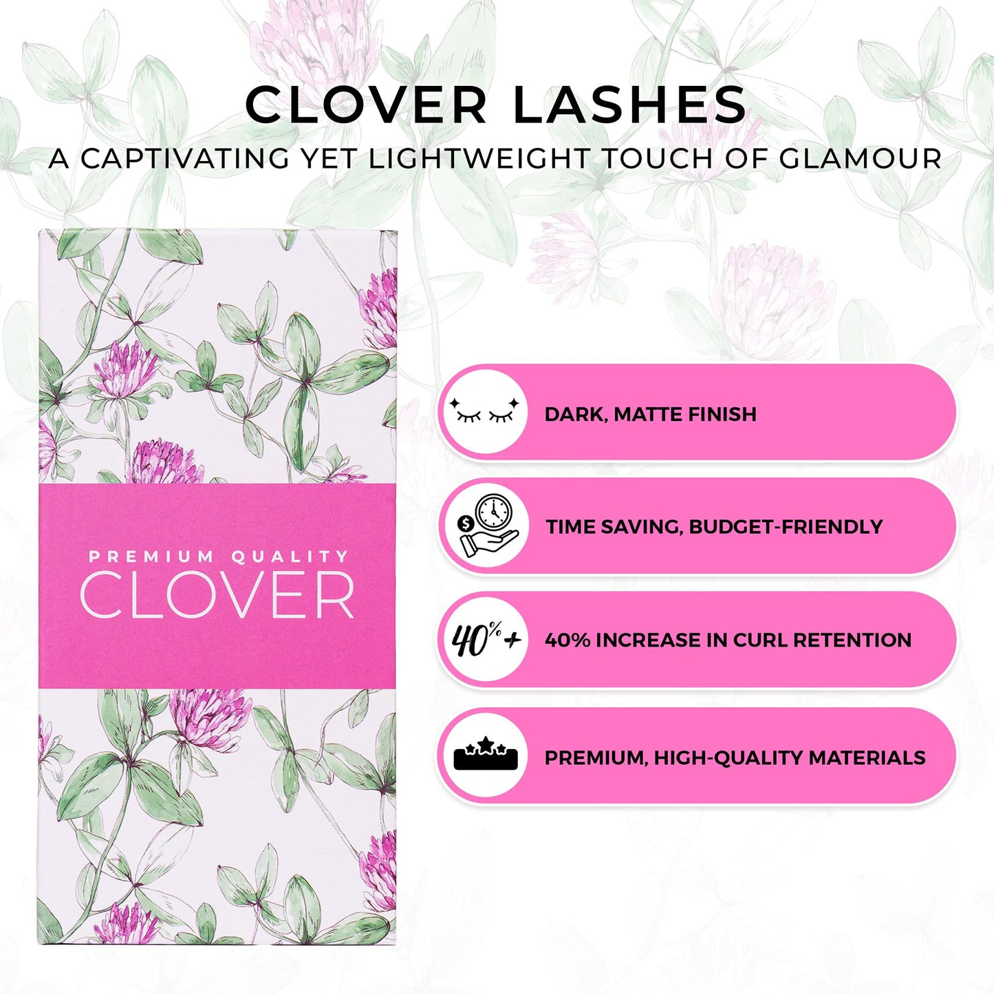 LLBA 5D W-Shaped Clover Eyelashes Extension | 0.07mm Thickness | C/CC/D Curl | 8mm-15mm Mixed & Single Length | Individual Eyelash Extensions | Easy Application & Long Lasting (0.07 D, 9mm)