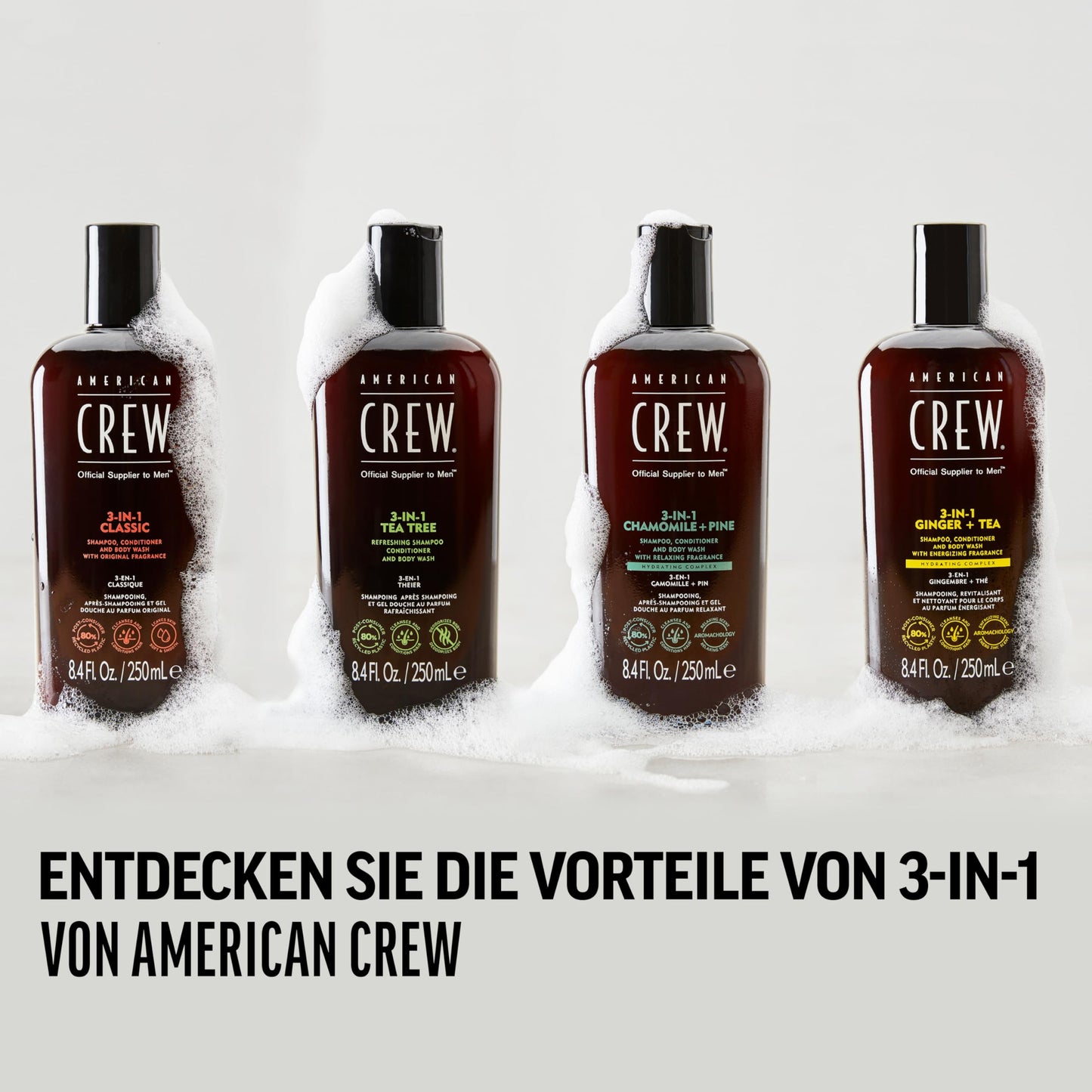 American Crew Shampoo, Conditioner & Body Wash for Men, 3-in-1, Tea Tree Scent, 15.2 Fl Oz