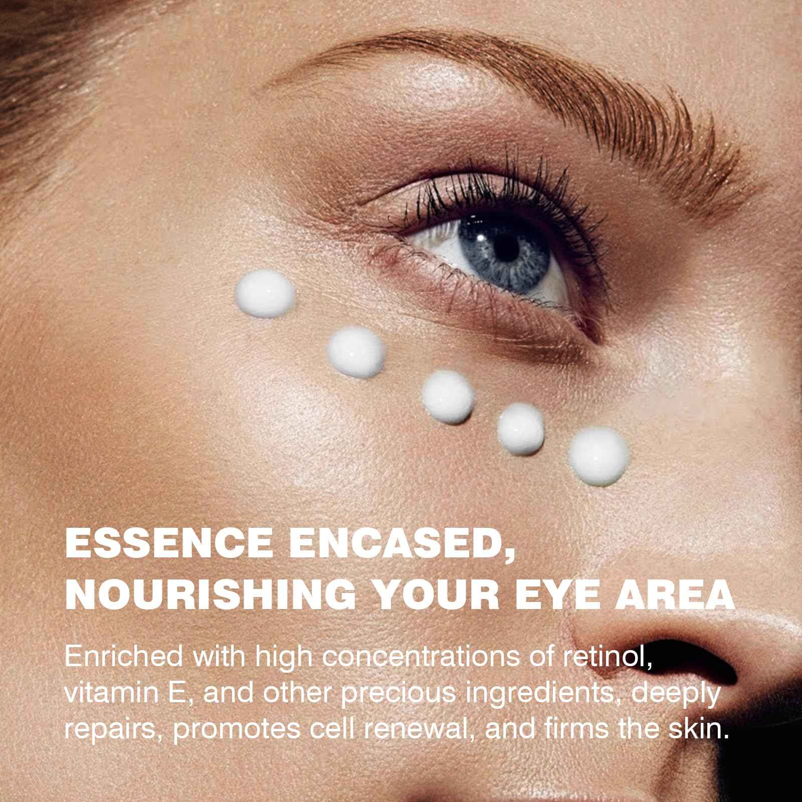 Retinol Eye Cream, Infused with Vitamin C&E to Smooth and Hydrate Skin, Cream for Dark Circles Treatments, Reduce Under, Smooth Wrinkles, Eye Bags, Puffiness