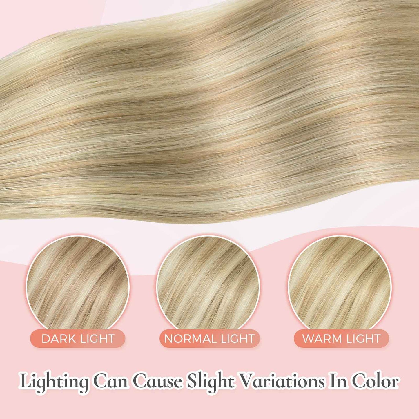 MEI YUAN LIN Clip In Hair Extensions 14 Inch 5pcs 80g Light Blonde Highlighted Golden Blonde Real Human Hair Extensions Double Weft Easy To Apply