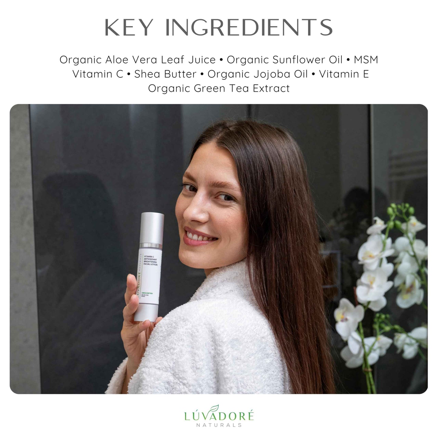 Luvadore Naturals Vitamin C Skin Care Facial Lotion – Antioxidant Cream for Face – Deeply Hydrating Brightening Cream for Dark Spots, Uneven Skin Tone – Anti-Aging and Rejuvenating Formula