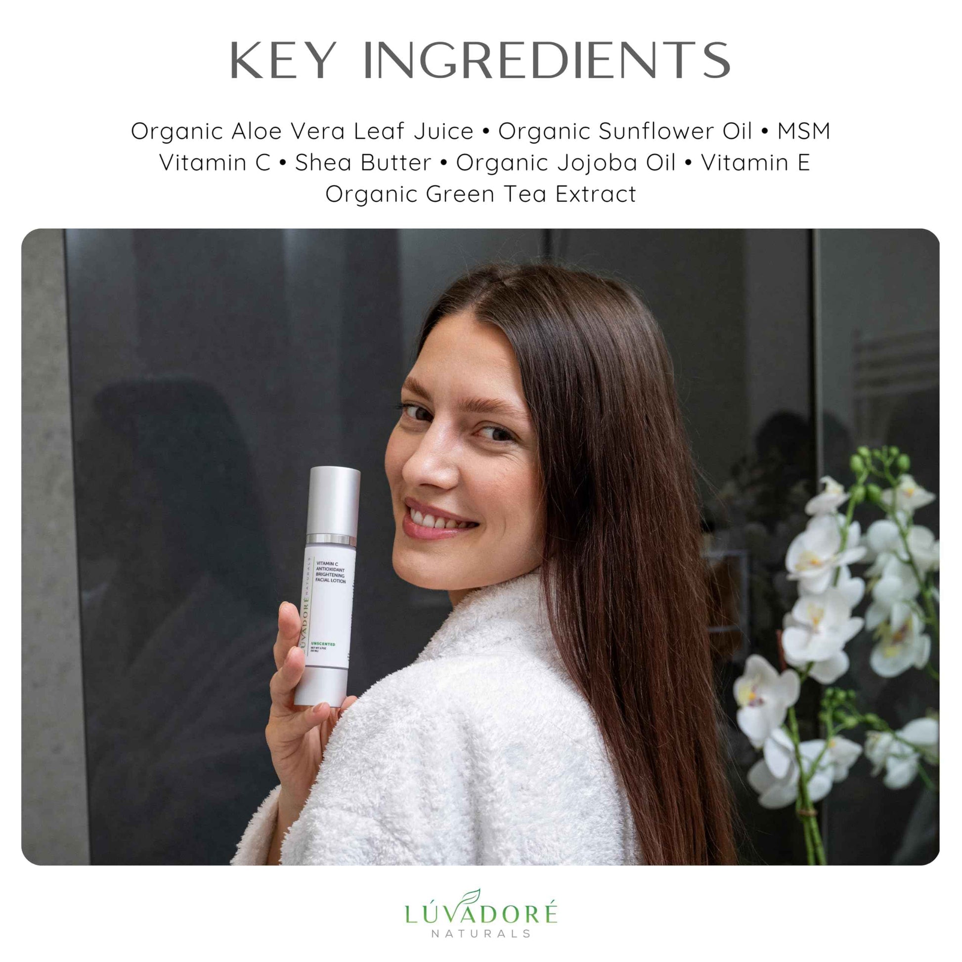 Luvadore Naturals Vitamin C Skin Care Facial Lotion – Antioxidant Cream for Face – Deeply Hydrating Brightening Cream for Dark Spots, Uneven Skin Tone – Anti-Aging and Rejuvenating Formula