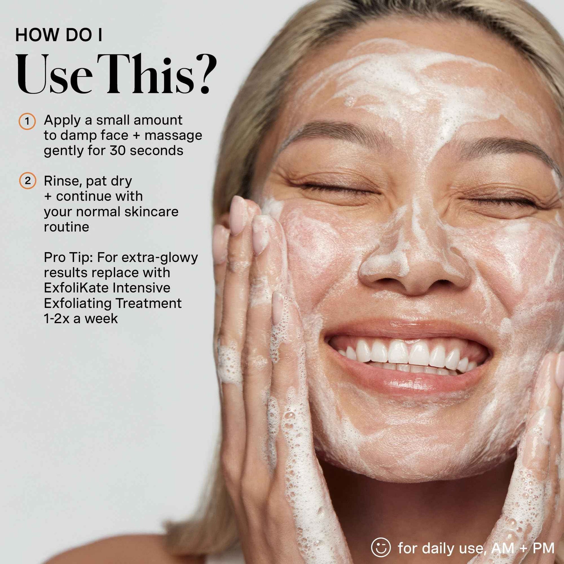 Kate Somerville ExfoliKate Cleanser – Daily Exfoliating Foaming Face Wash, Clinically Formulated Glycolic Acid and Lactic Acid Gentle Facial Scrub, 4 Fl Oz