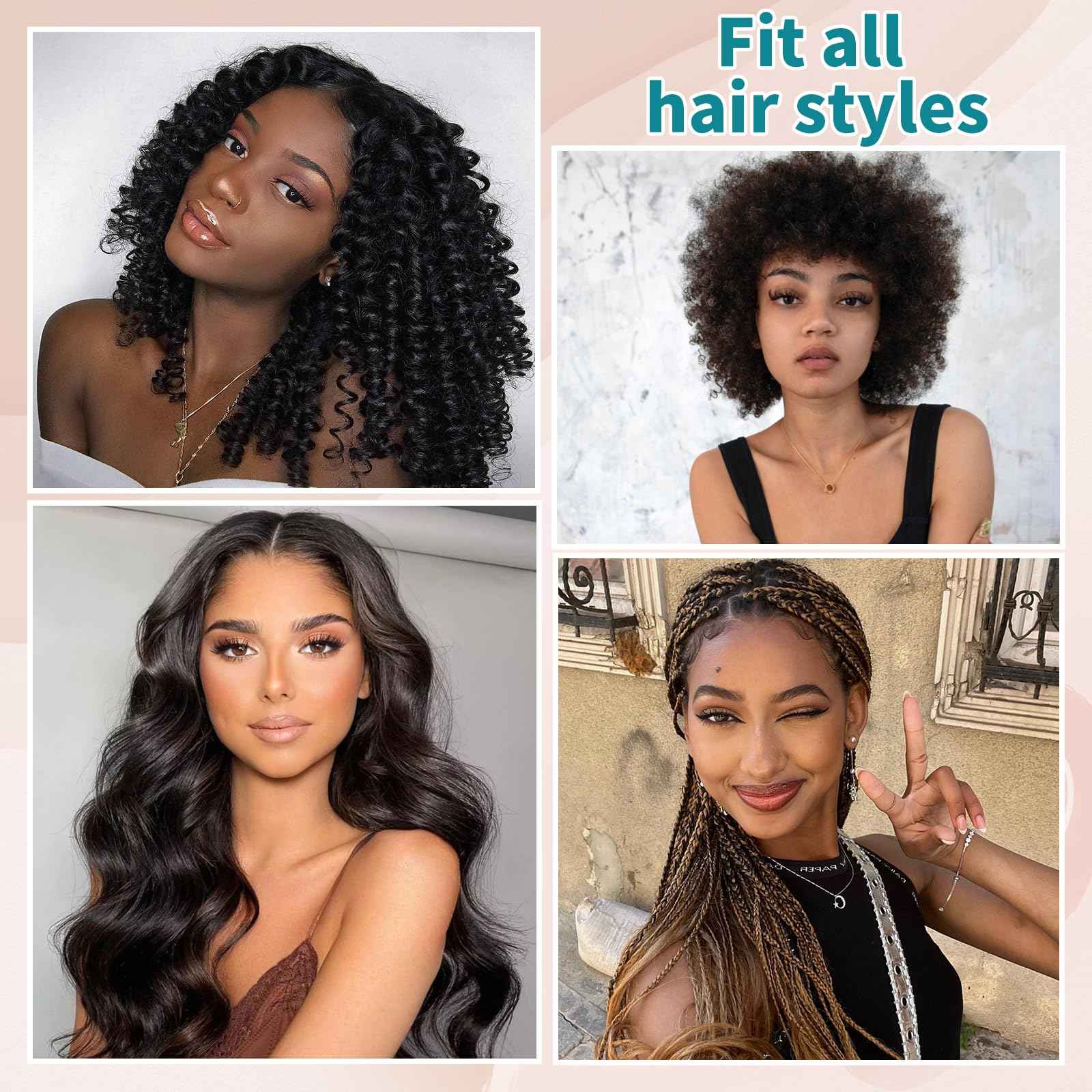 Satin Bonnet Set, Hair Bonnet for Sleeping Silk Bonnet with Eye Mask for Women Curly Hair, Peacock Blue