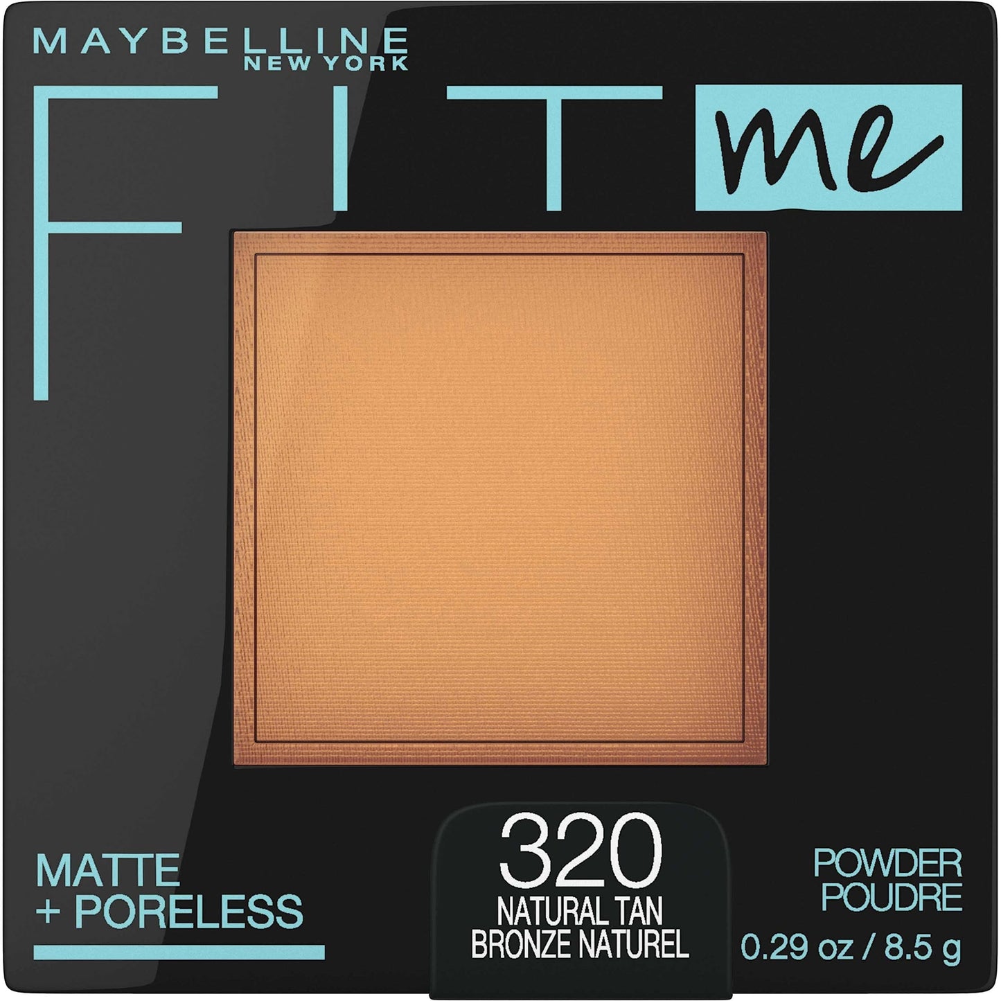 Maybelline Fit Me Matte + Poreless Pressed Face Powder Makeup & Setting Powder, Natural Tan, 1 Count