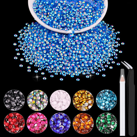 5000PCS 2mm Resin Jelly Rhinestones in Bulk (Dark Blue AB), Bedazzling Flatback Crystals Rhinestones for Crafting DIY Nail Decoration, Gems Diomand Charms for Tumbler Shoes Clothing Fabric