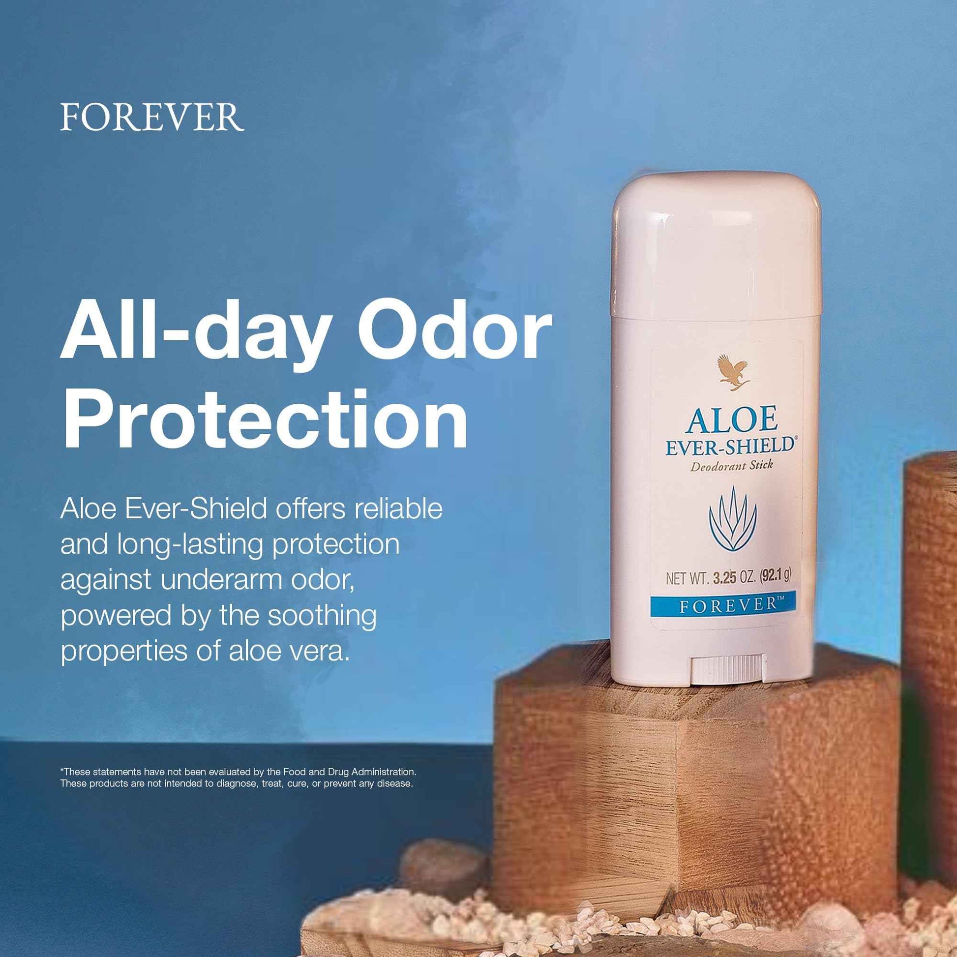 Forever Living - Aloe Ever-Shield - Aluminum-Free Deodorant with Soothing Aloe for Sensitive Skin - 3.25 oz Stick (Pack of 3)