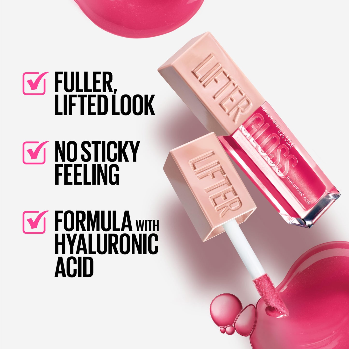 Maybelline New York Lifter Gloss Hydrating Lip Gloss with Hyaluronic Acid, Taffy, Sheer Berry, 1 Count