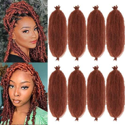 Kossys 8 Packs Springy Afro Twist Hair 16 INCH Pre-fluffed Naturaly Twist for Protective Styling Marley Crochet Twist Braiding Hair for Black Women (16inch, 350)